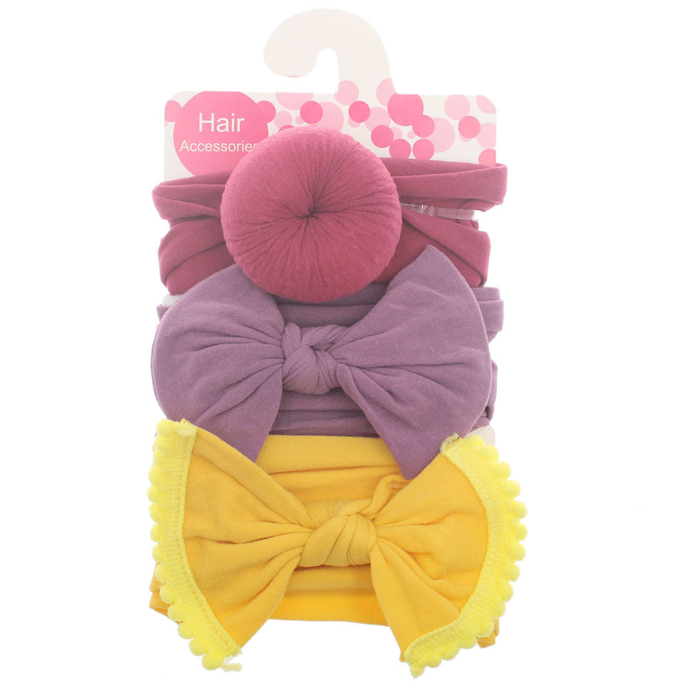 Foreign trade hot selling children's hair band baby ball bow soft elastic nylon headband head ornament baby hair accessories