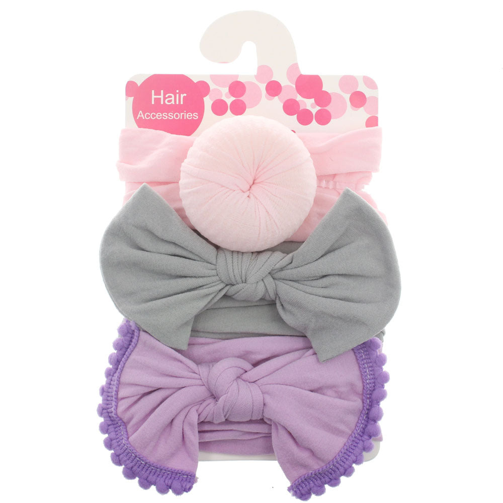 Foreign trade hot selling children's hair band baby ball bow soft elastic nylon headband head ornament baby hair accessories