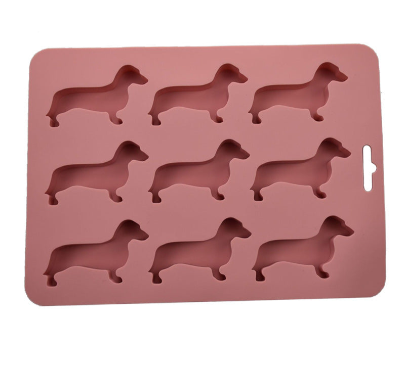 New puppy silicone ice tray, animal silicone ice tray mold, chocolate 9-grid mold, whiskey ice cube mold