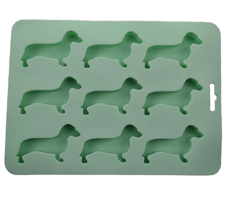 New puppy silicone ice tray, animal silicone ice tray mold, chocolate 9-grid mold, whiskey ice cube mold