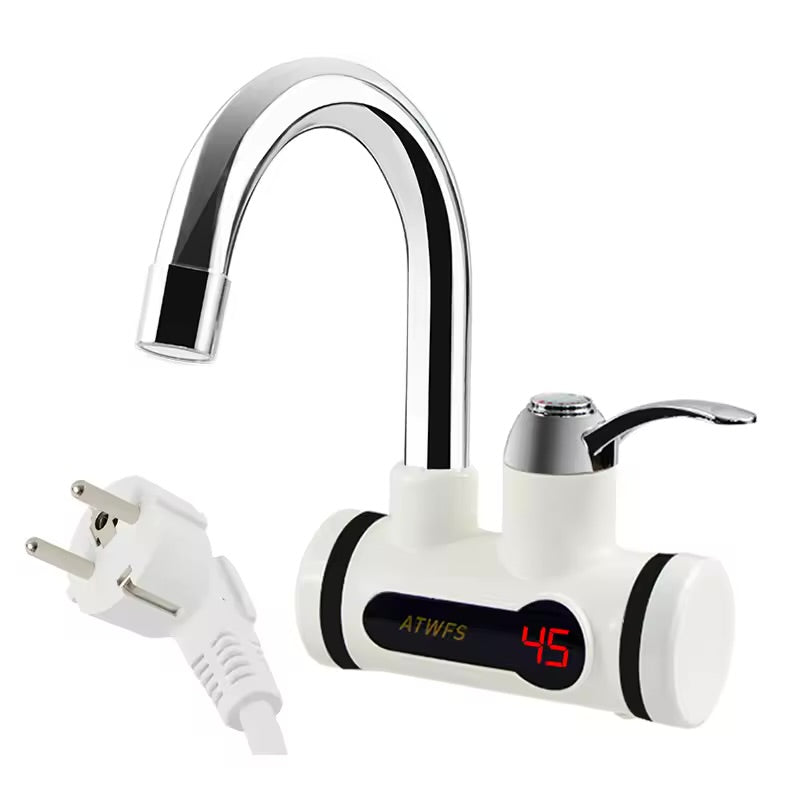 3000W Temperature Display Instant Hot Water Tap Tankless Electric Faucet Kitchen Instant Hot Faucet Water Heater Water Heating