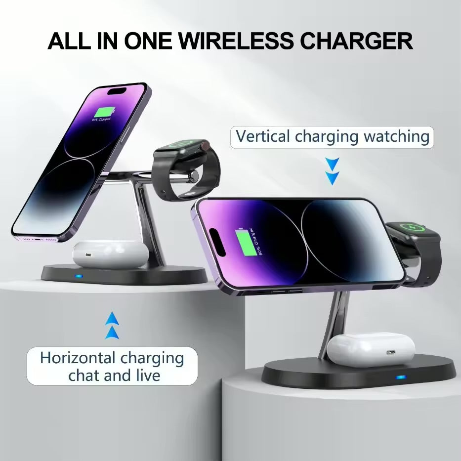 Three-in-one wireless charger suitable for Apple mobile phones, Huawei mobile phones, magnetic charging, earphones, watches and wireless chargers
