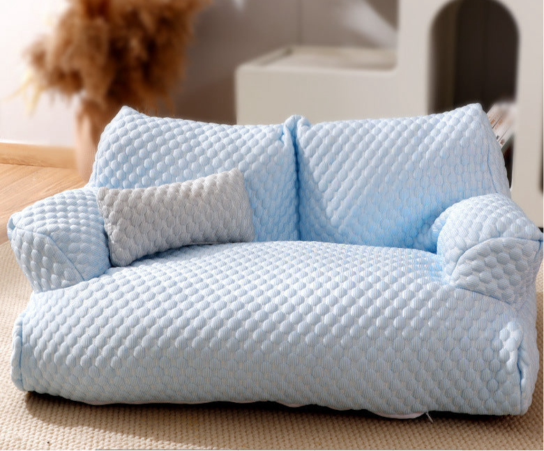 Pet sofa wholesale four seasons universal detachable and washable cat bed dog kennel waterproof breathable ice silk pet supplies cat bed