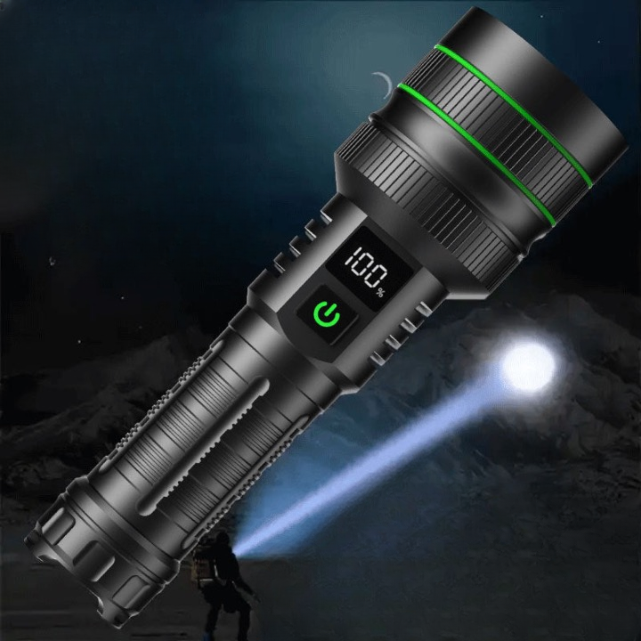 Cross-border hot product 60W white laser kilometer long-range rechargeable flashlight high-power multi-function zoom flashlight outdoor