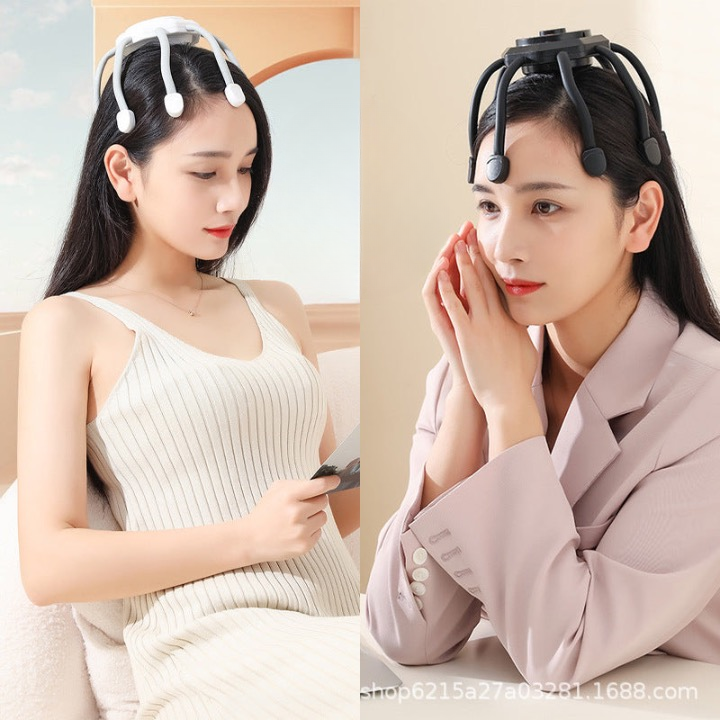 Wholesale Octopus head massager vibration scratch head decompression relaxation multifunctional electric meridian massage claw cross-border