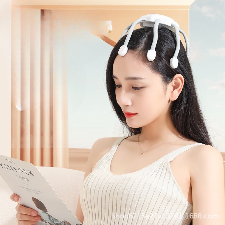 Wholesale Octopus head massager vibration scratch head decompression relaxation multifunctional electric meridian massage claw cross-border