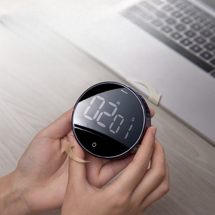 Black Diamond Rotating Countdown Timer Mobile Phone Kitchen Magnetic Electronic Alarm Clock Simple Creative Fitness Timer Gift