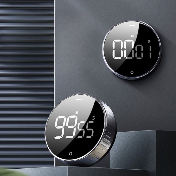 Black Diamond Rotating Countdown Timer Mobile Phone Kitchen Magnetic Electronic Alarm Clock Simple Creative Fitness Timer Gift
