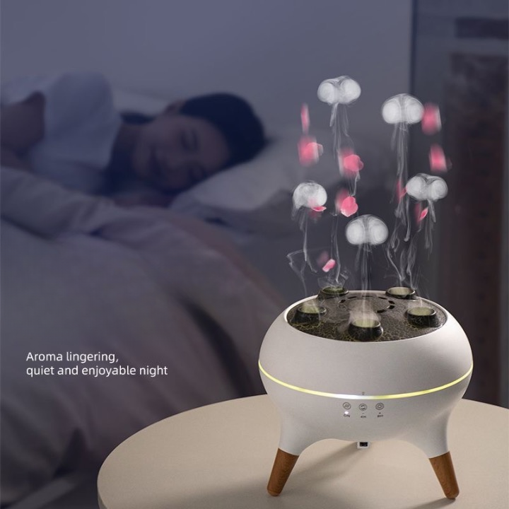 Cross-border hot-selling jellyfish aromatherapy machine home bedroom essential oil remote control automatic spray jellyfish smoke ring humidifier