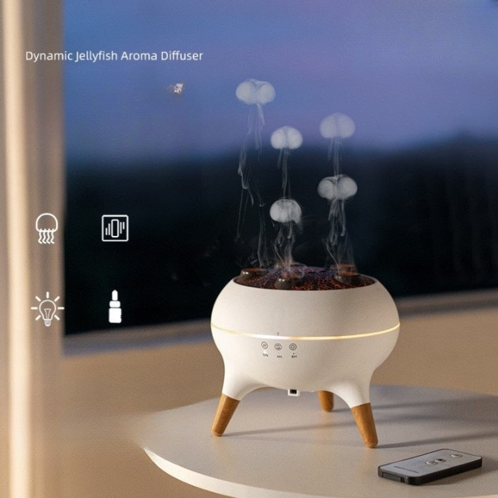 Cross-border hot-selling jellyfish aromatherapy machine home bedroom essential oil remote control automatic spray jellyfish smoke ring humidifier
