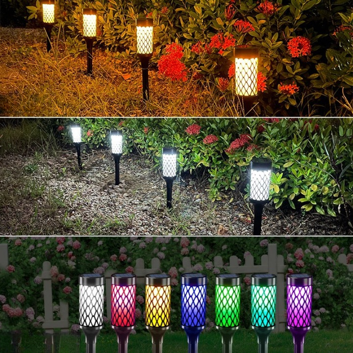 Cross-border RGB solar lawn light waterproof courtyard ground plug landscape light home decoration outdoor garden atmosphere light