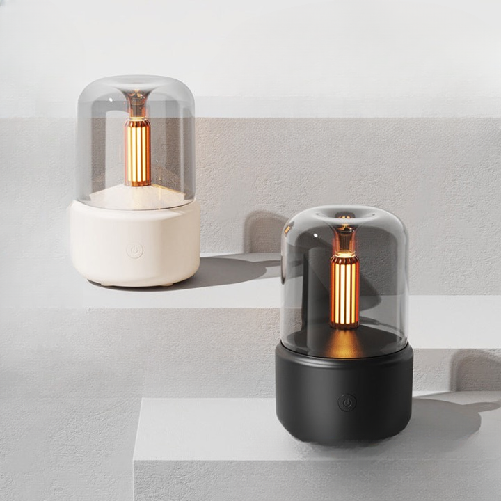 2025 New Ultrasonic Simulation Candlelight Aromatherapy Machine Office Hotel Bedroom Bedside Soft Light Humidifier