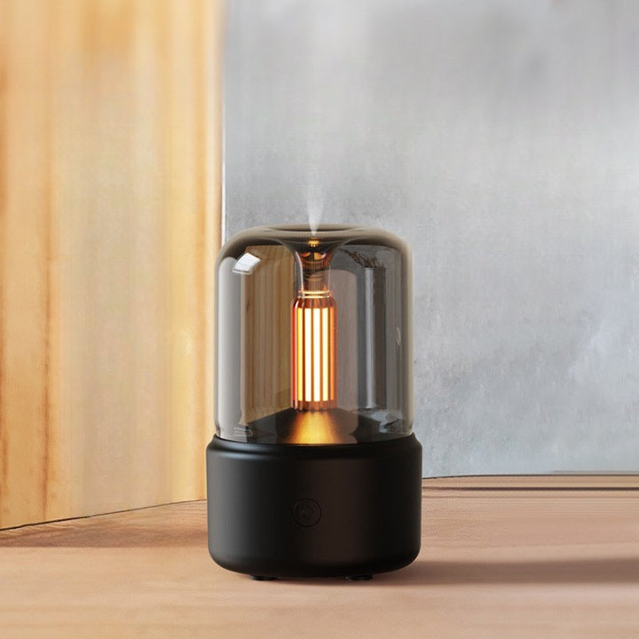 2025 New Ultrasonic Simulation Candlelight Aromatherapy Machine Office Hotel Bedroom Bedside Soft Light Humidifier