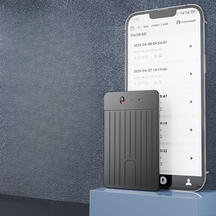 A3 Single-button Vertical Grain AI Voice Recorder ChatGPT Intelligent Transcription Translation with App Recorder Simultaneous Interpretation