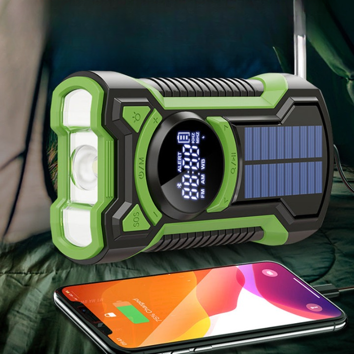 Waterproof hand crank emergency radio multifunctional solar bluetooth speaker portable combat readiness radio 50