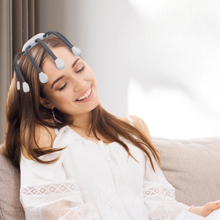 Head vibration scalp dredging relaxation massager Octopus fully automatic multi-dimensional electric massager Bluetooth