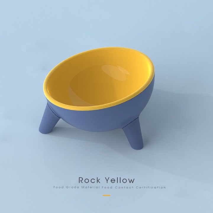 Nordic style tilted cartoon cat bowl cat food bowl dog bowl anti-knockover water bowl high-foot cat bowl to protect cervical spondylosis pet