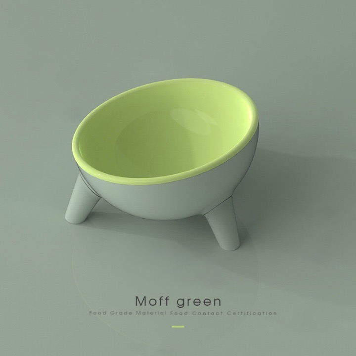 Nordic style tilted cartoon cat bowl cat food bowl dog bowl anti-knockover water bowl high-foot cat bowl to protect cervical spondylosis pet