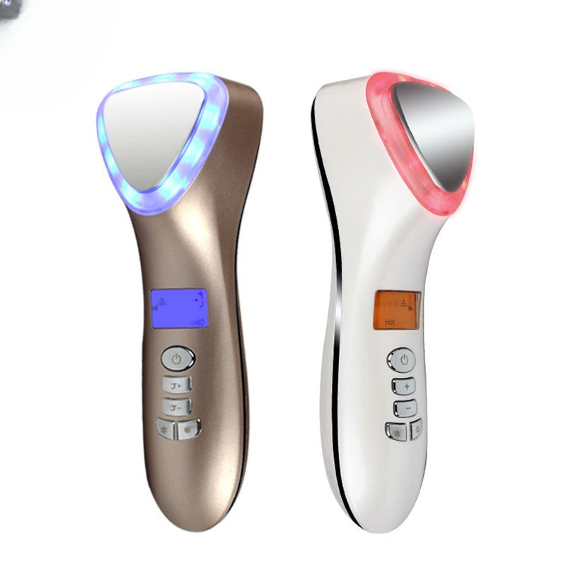 Ultrasonic Cryotherapy Face Lifting Hot Cold Hammer Electric anti aging Skin Rejuvenation Tightening Device Spa Facial Massager