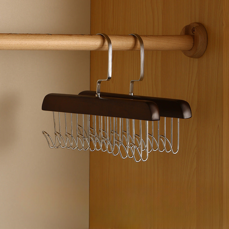 Multifunctional hanger hook solid wood clothes hanger wooden underwear suspenders tie bag home bedroom wardrobe wholesale