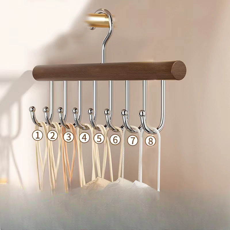 Multifunctional hanger hook solid wood clothes hanger wooden underwear suspenders tie bag home bedroom wardrobe wholesale