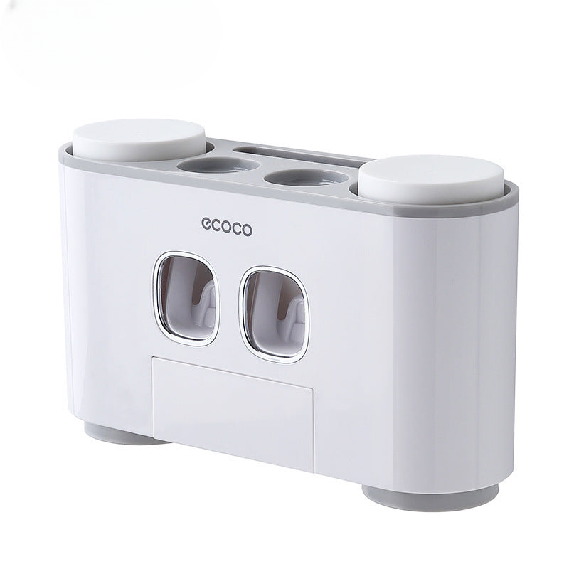 ECOCO Wall-mount Toothbrush Holder Auto Squeezing Toothpaste Dispenser Toothbrush Toothpaste Cup Storage Bathroom Accessories