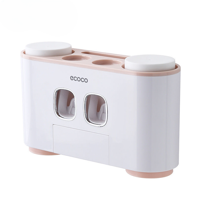 ECOCO Wall-mount Toothbrush Holder Auto Squeezing Toothpaste Dispenser Toothbrush Toothpaste Cup Storage Bathroom Accessories