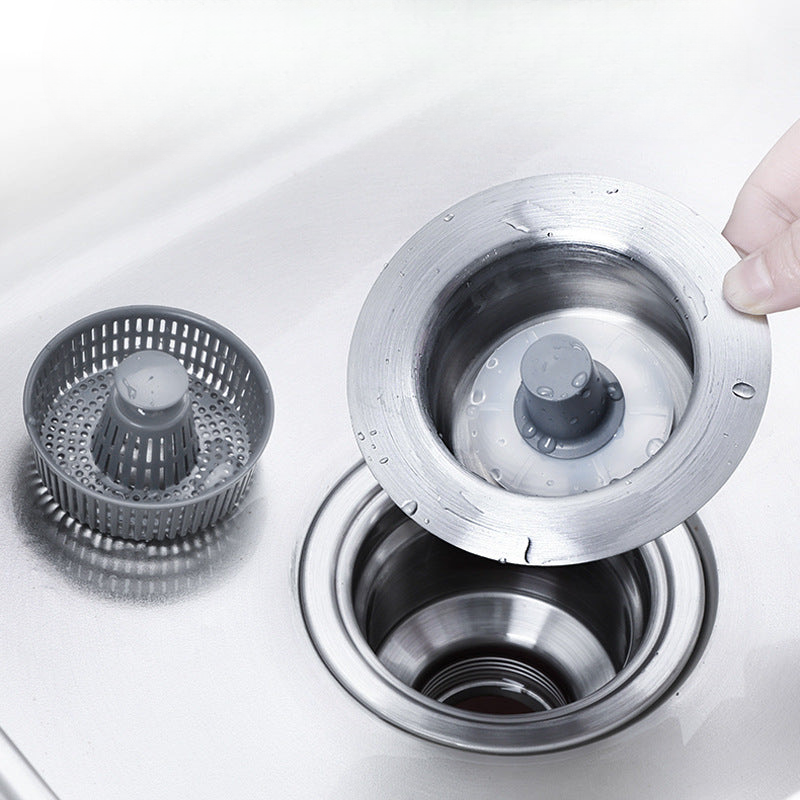 Stainless steel sink bounce core leak plug filter drainer laundry pool vegetable basin basket press filter