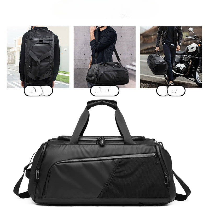 Large capacity travel bag, dry and wet separation fitness bag, multifunctional backpack, waterproof basketball helmet bag for men
