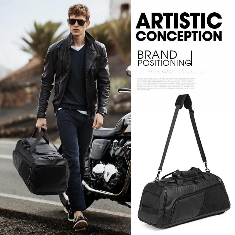 Large capacity travel bag, dry and wet separation fitness bag, multifunctional backpack, waterproof basketball helmet bag for men