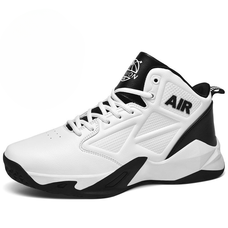 Men's summer new shoes men's youth large size white mesh breathable ball shoes high top basketball sports trendy shoes