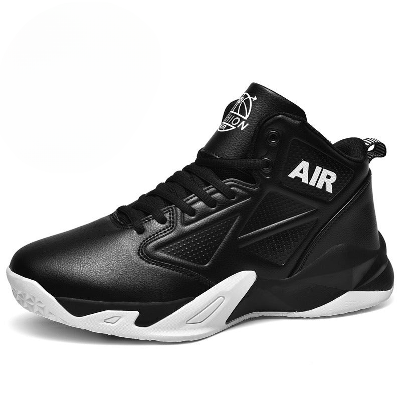 Men's summer new shoes men's youth large size white mesh breathable ball shoes high top basketball sports trendy shoes
