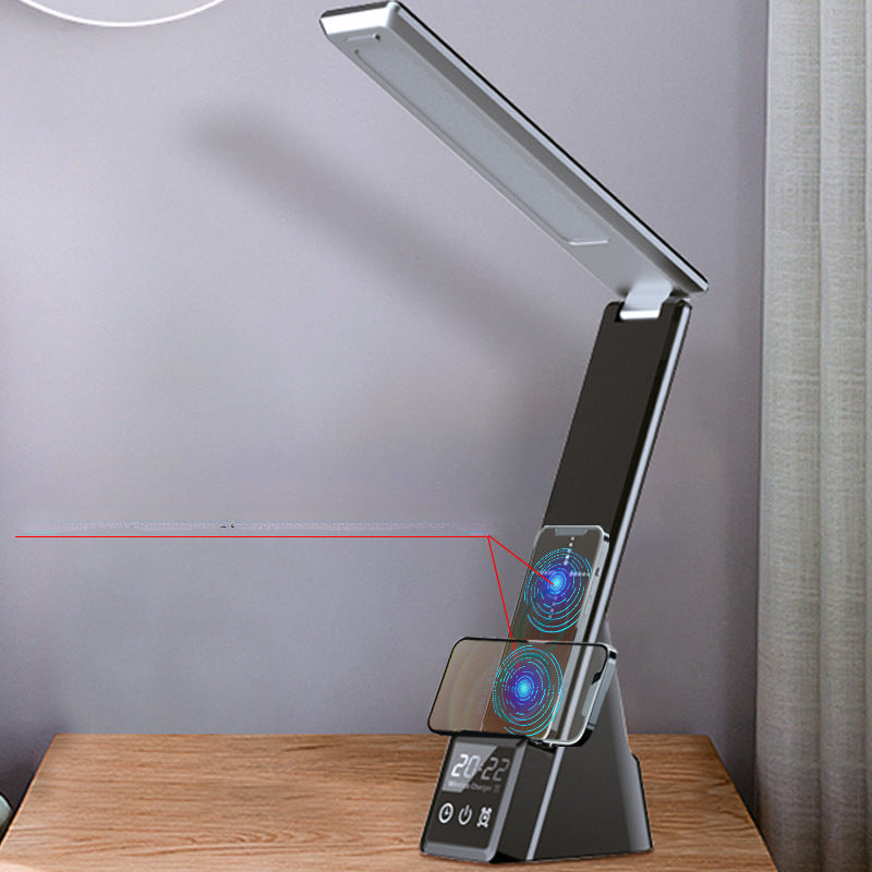 Cross-border desk lamp mobile phone wireless charger multi-function creative folding eye protection wireless fast charging 15W earphone watch