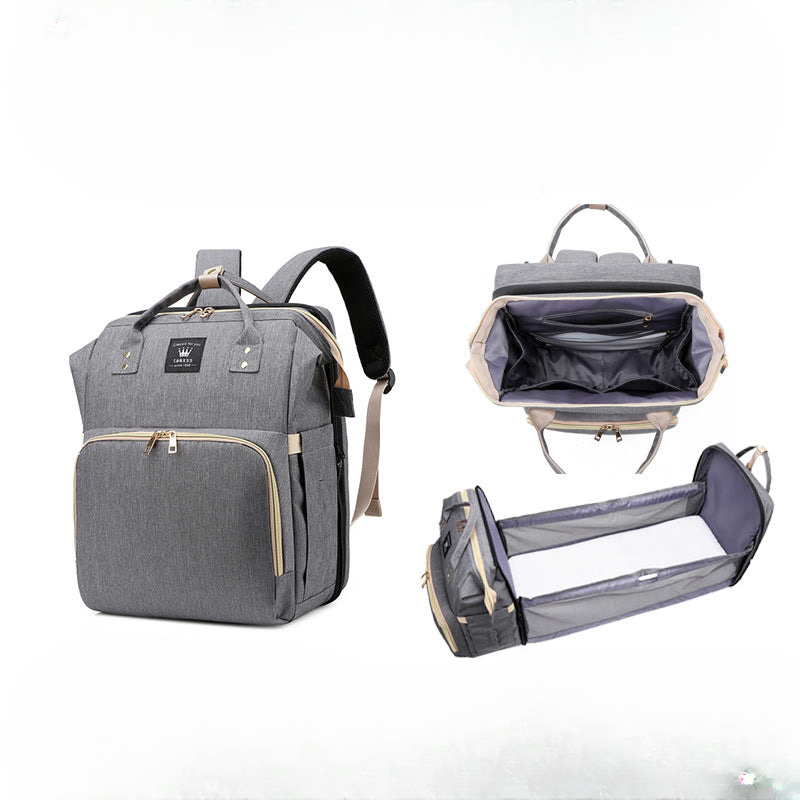 Mommy bag bed discount folding baby bed shoulder mother and baby bag waterproof 900d detachable cradle sleeping baby bag
