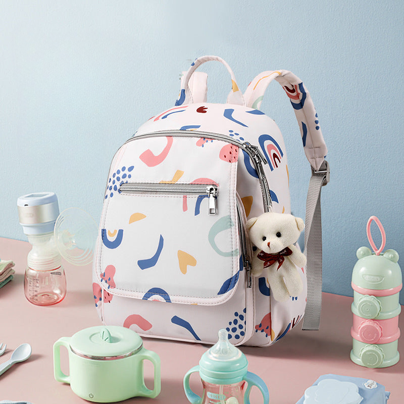 Spring new small size mommy bag fashionable multifunctional mother and baby bag for going out light and splash-proof mommy bag backpack for women