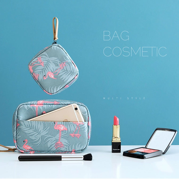 Makeup storage bag Mini portable waterproof cosmetic bag Korean simple female portable makeup lipstick bag