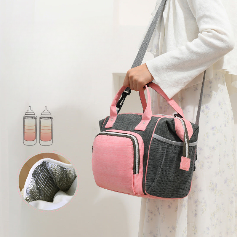 Cross-border mommy storage bag insulation bag mother and baby milk refrigeration bag handheld shoulder bag large capacity bottle storage bag
