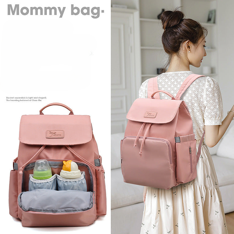 New style mommy bag double shoulder fashionable multifunctional travel bag mommy bag maternity bag dry and wet separation mother and baby bag