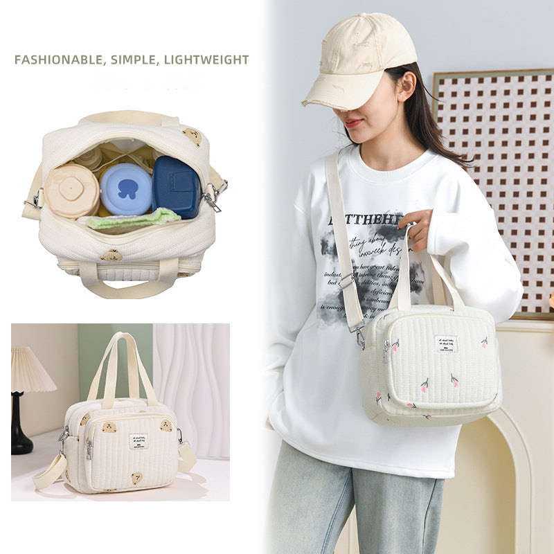 New style full embroidery fashion multifunctional mother and baby bag for going out with baby, large capacity, girl-style mother bag