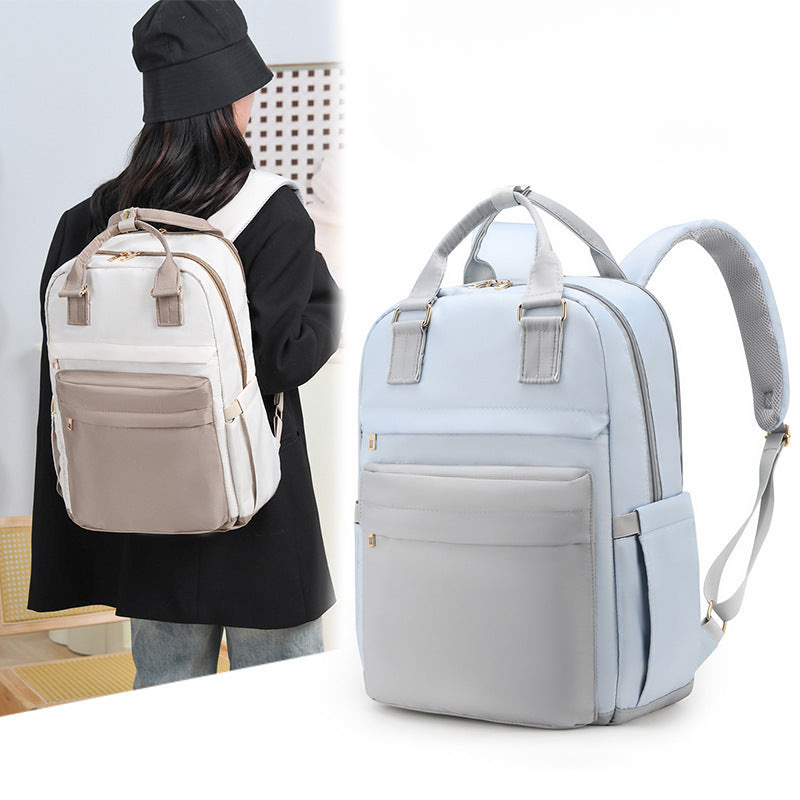 New style mommy bag with double compartments in front and back, large capacity mother and baby bag, fashionable and multifunctional mommy bag backpack for traveling