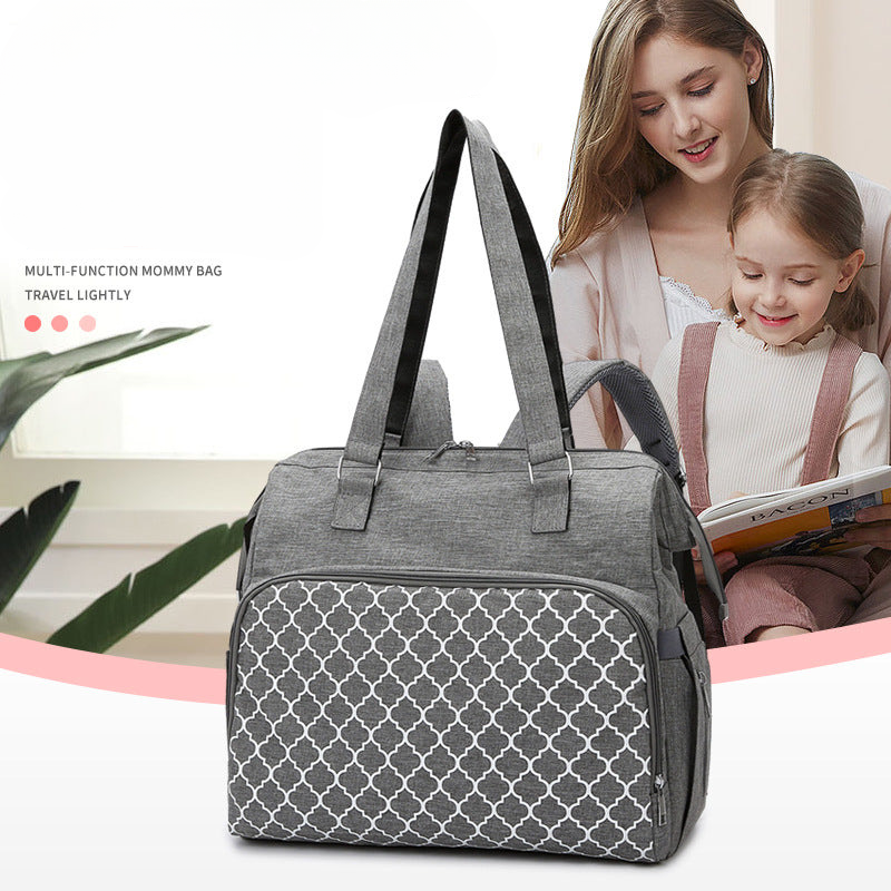 Cross-border European and American large size mommy bag hidden shoulder strap can be double-backed crossbody multifunctional mother and baby bag fashionable mommy bag