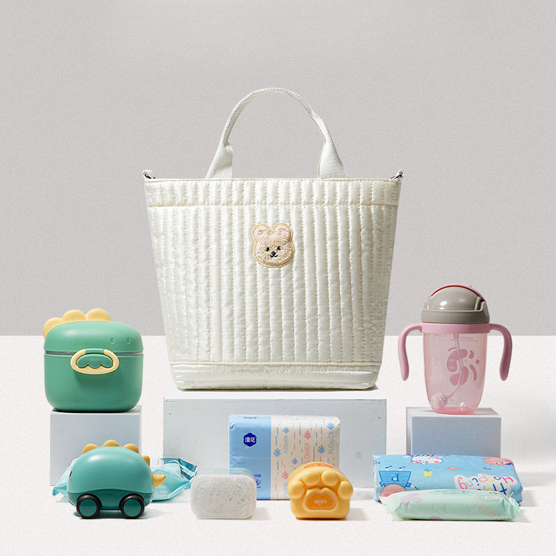 New style high quality embroidery maternity bag fashionable multifunctional maternity bag for going out for baby shopping large capacity maternity bag