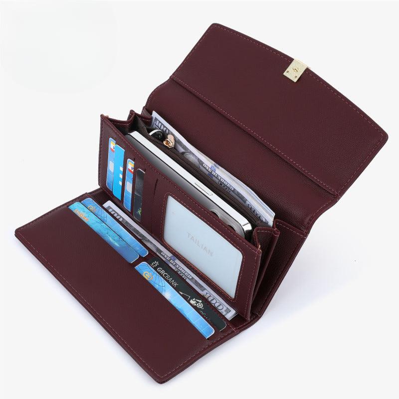 Tailian's new dark Korean wallet, long three-fold ladies' high-end foreign trade, clutch bag purse