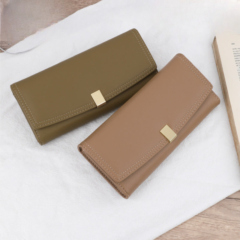 Tailian's new dark Korean wallet, long three-fold ladies' high-end foreign trade, clutch bag purse