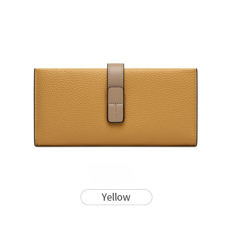 summer new Korean style small fresh color matching ladies long wallet small multifunctional buckle clutch bag