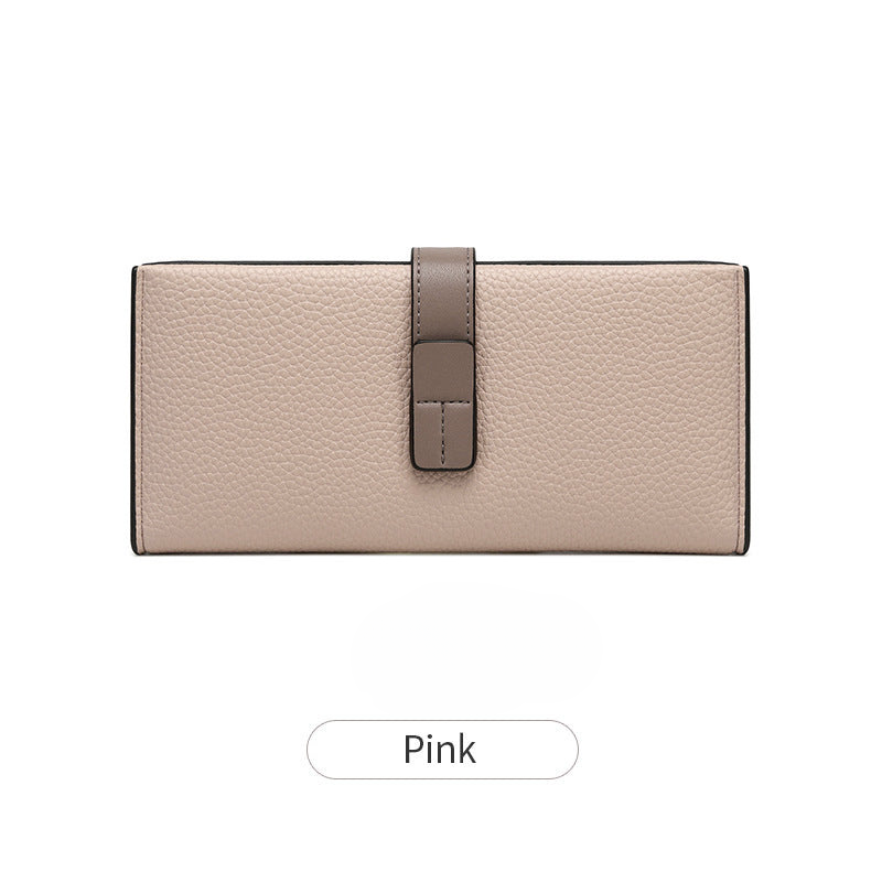summer new Korean style small fresh color matching ladies long wallet small multifunctional buckle clutch bag