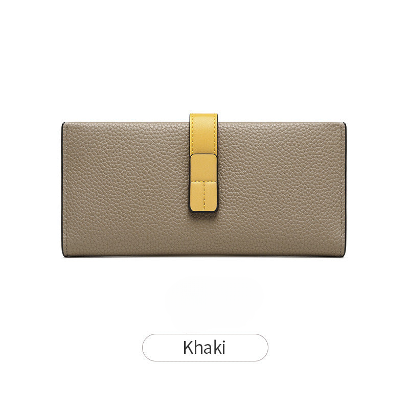 summer new Korean style small fresh color matching ladies long wallet small multifunctional buckle clutch bag