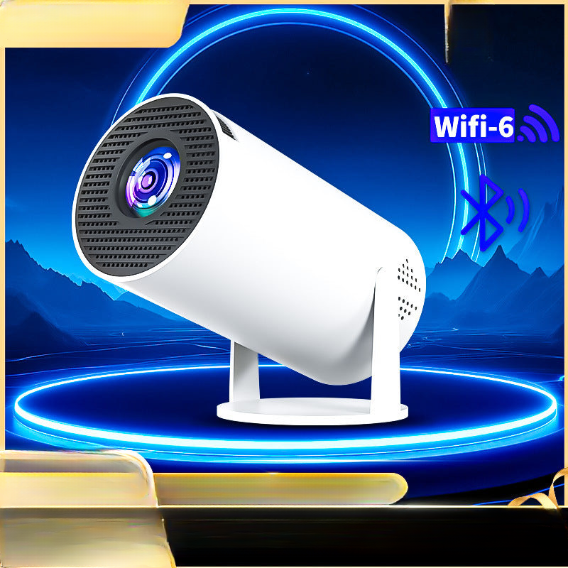 Cross-border hot-selling HY300 barrel projector Android 12 PTZ projector 720P projection home bedroom wall projection