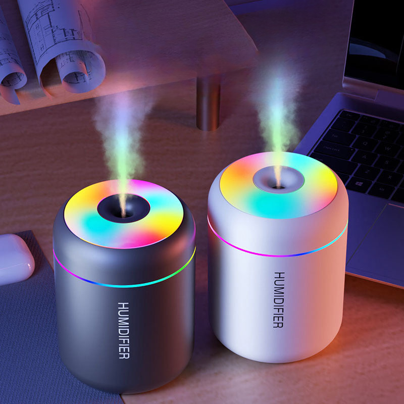 Mars cannon ash humidifier USB mini car small silent large fog volume colorful atmosphere light home air-conditioned room