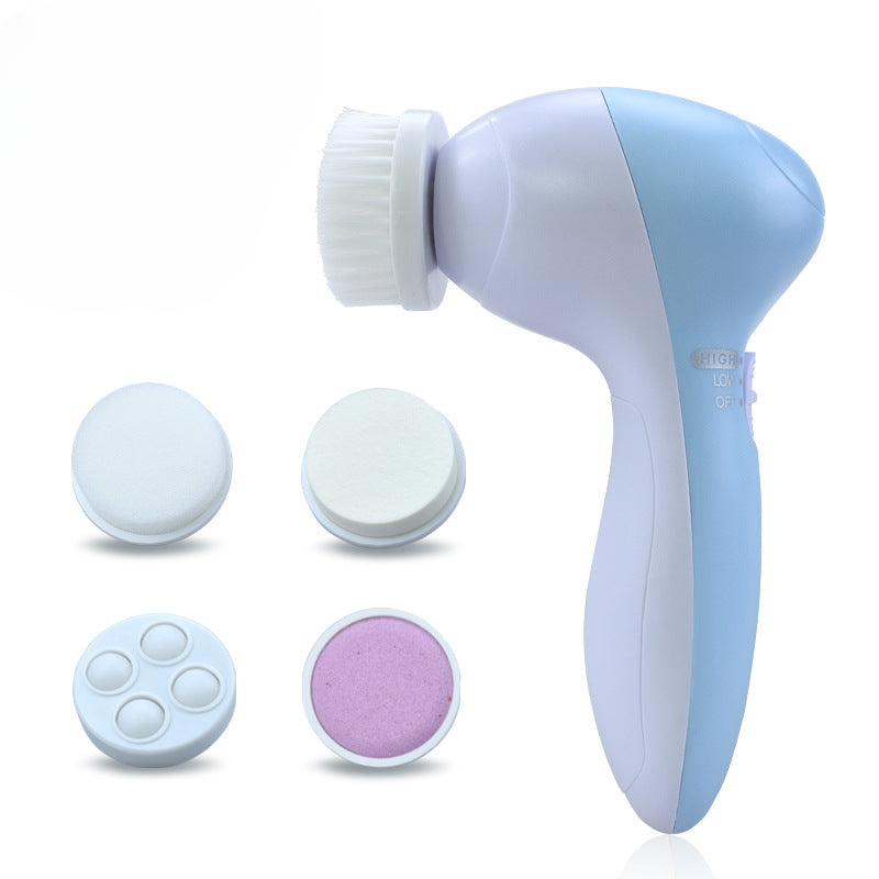 Cross-border electric five-in-one cleansing instrument face brush multi-function rotary beauty instrument pore cleaner facial machine